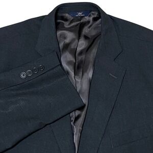 Brooks Brothers 346 Stretch Blazer‎ Suit Jacket Men's 48L Charcoal Wool Blend